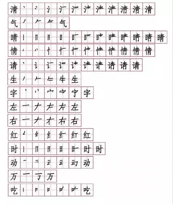 一年级上册部编版生字笔顺完整版,一年级语文下册生字组词及笔顺
