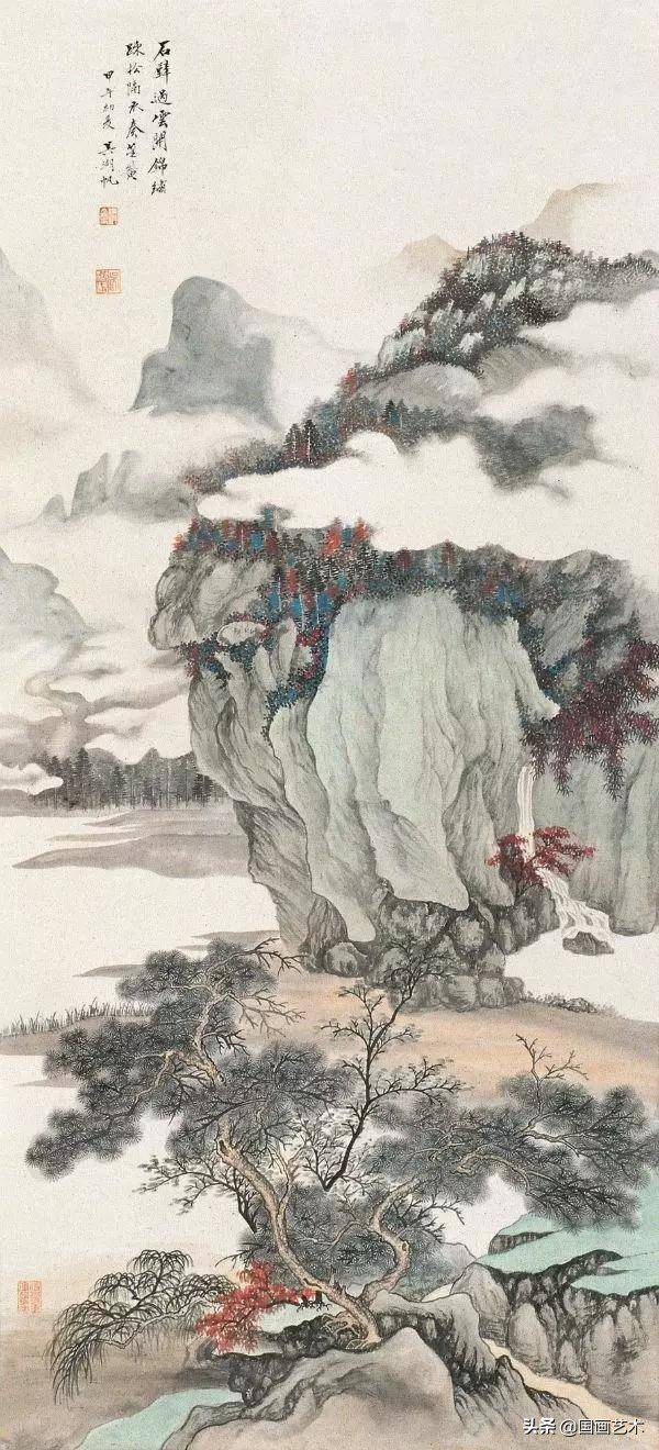 赵叔孺鞍马画、吴湖帆山水画、冯超然人物画、吴待秋花卉画