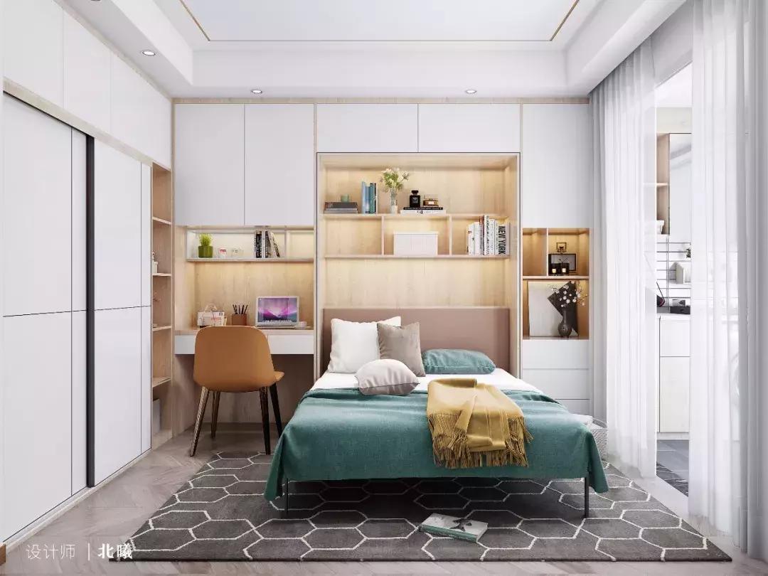 装修108平衣帽间2室一厅,126平主卧带衣帽间和卫生间效果图