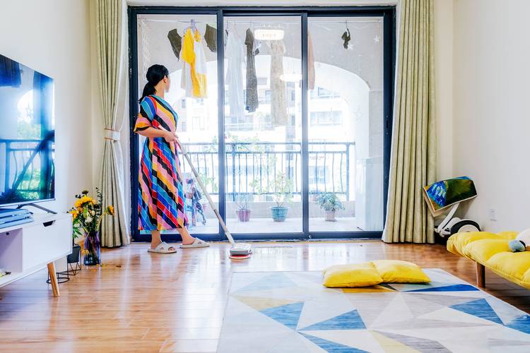 360多旋转免洗拖把慢动作拖地教程,无死角电动拖把