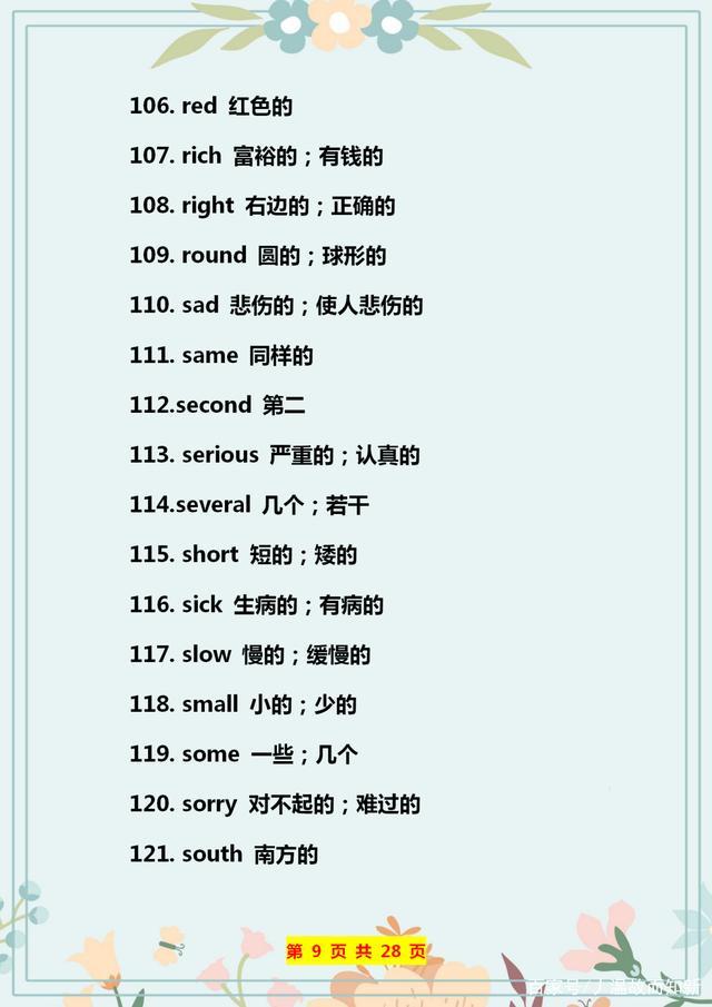 英语140个形容词,英语184个语法点