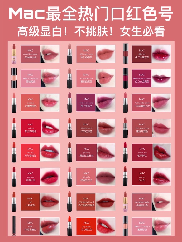 mac女生都喜欢的颜色,mac女生口红推荐学生