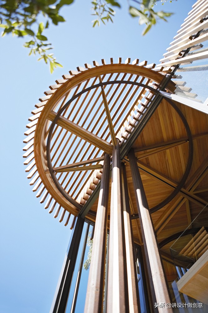 树屋房间设计壁炉红色调,树屋内设计