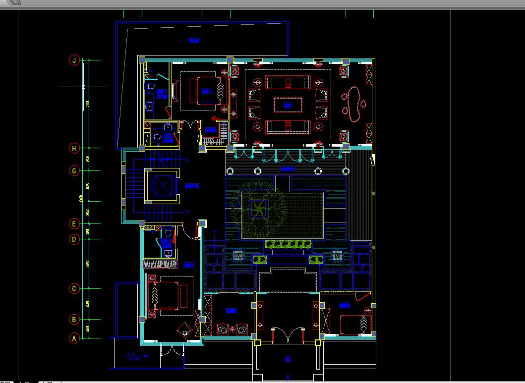 成都天府新区中式合院带装修,中德麓府四合院设计施工图