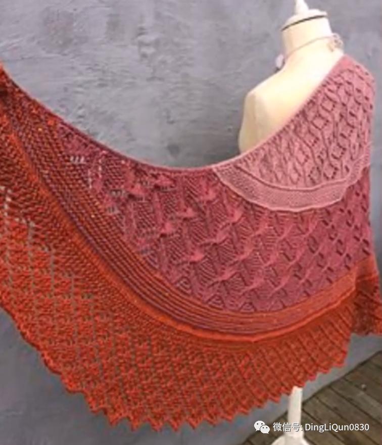 披肩围巾两用针织方法,针织时髦的新型披肩