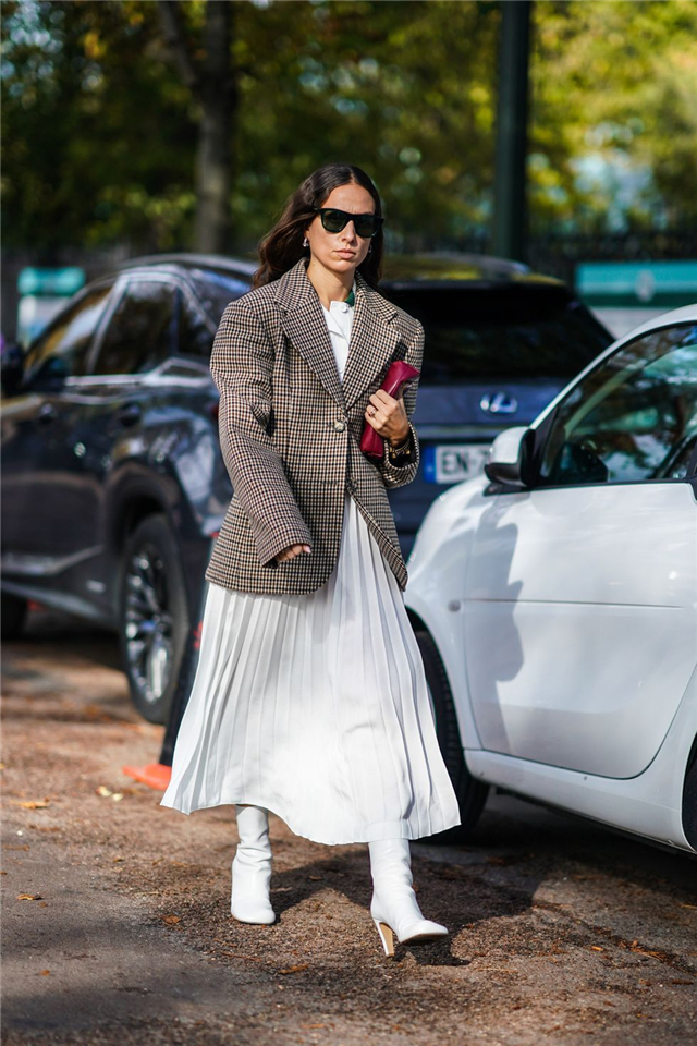 冬季百褶裙怎么选显瘦,长款百褶裙测评秋冬搭配