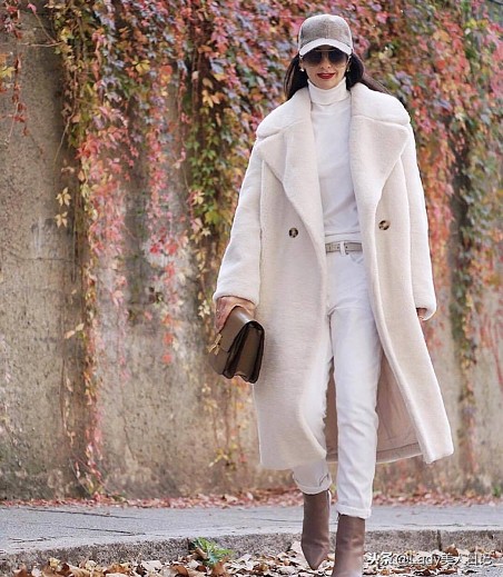 穿白毛呢大衣,毛呢大衣白色高级感小个子穿