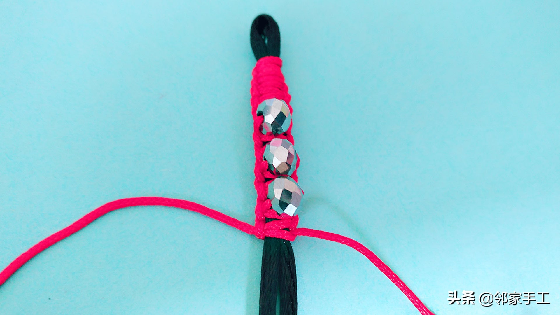 素圈加转运珠红绳手链编织,红绳手链100种编织教程完整视频