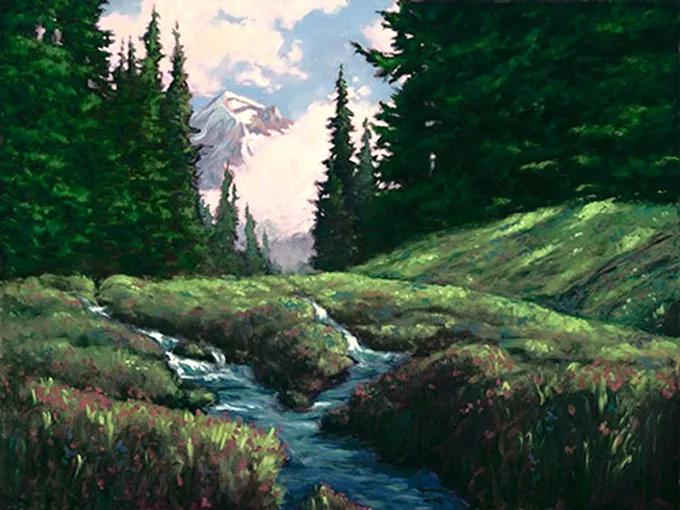 光感特别强的油画风景作品,厚重浓艳的油画风景很浪漫很美