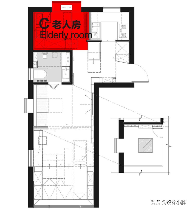 上海不到34㎡的老公房，“翠玲珑”设计，竟容纳祖孙三代五口人