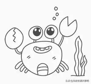 如何画螃蟹简笔画,儿童简笔画螃蟹简单又漂亮