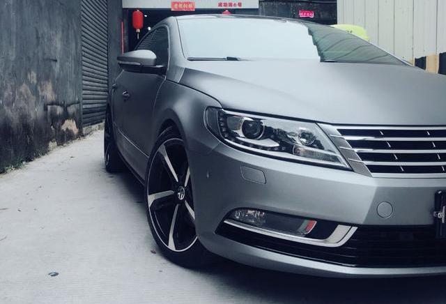 大众cc车身改色贴膜案例图,老款cc改银灰