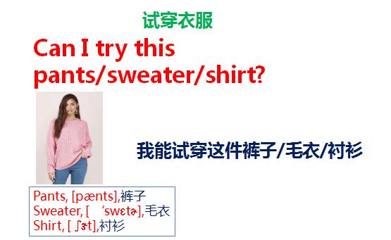 英语口语买衣服对话八句,实用英语口语900句买衣服常用