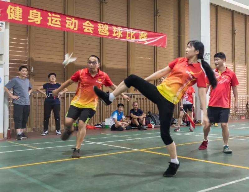 运动会各显身手,全民健身毽球运动