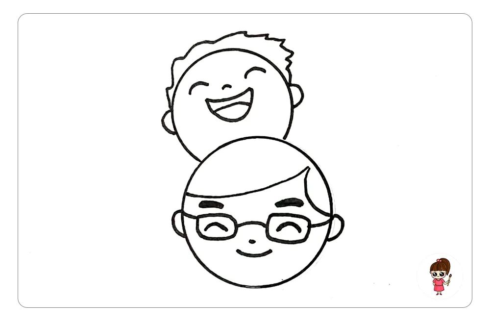 父亲节快乐简笔画配图,父亲节爸爸简笔画简单又帅