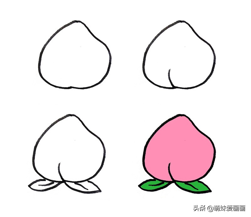 画食物甜品和水果零食简笔画,水果简笔画大全100幅呆萌可爱