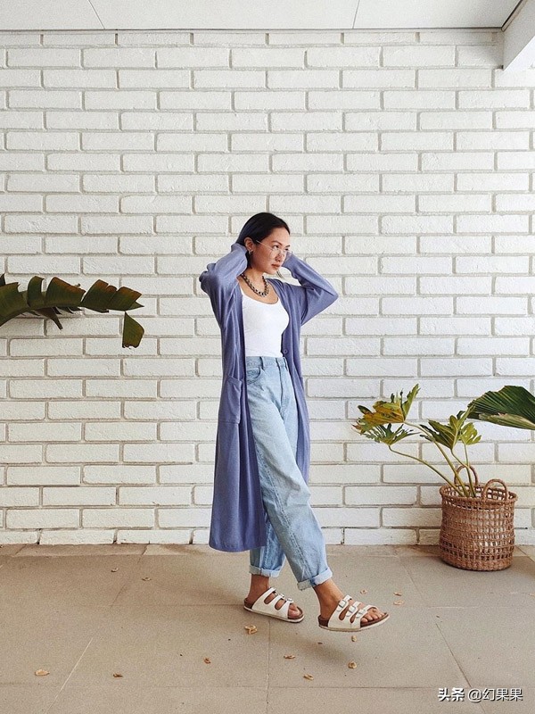 明星紧身牛仔裤的搭配,明星宽松裤子搭配