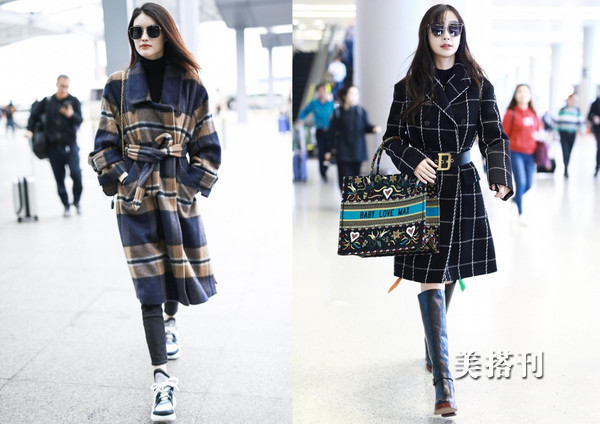 MiniPeace格纹大衣,短款格纹毛呢大衣的搭配方法