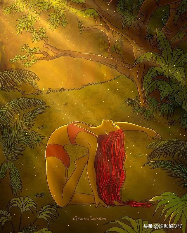 ins瑜伽漫画图片,瑜伽小人唯美漫画