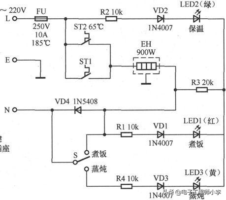 电饭煲故障与维修视频教程,九阳电饭煲显示E5的检修