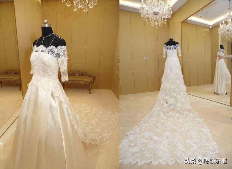 谢娜婚纱礼服,谢娜蓝色婚纱