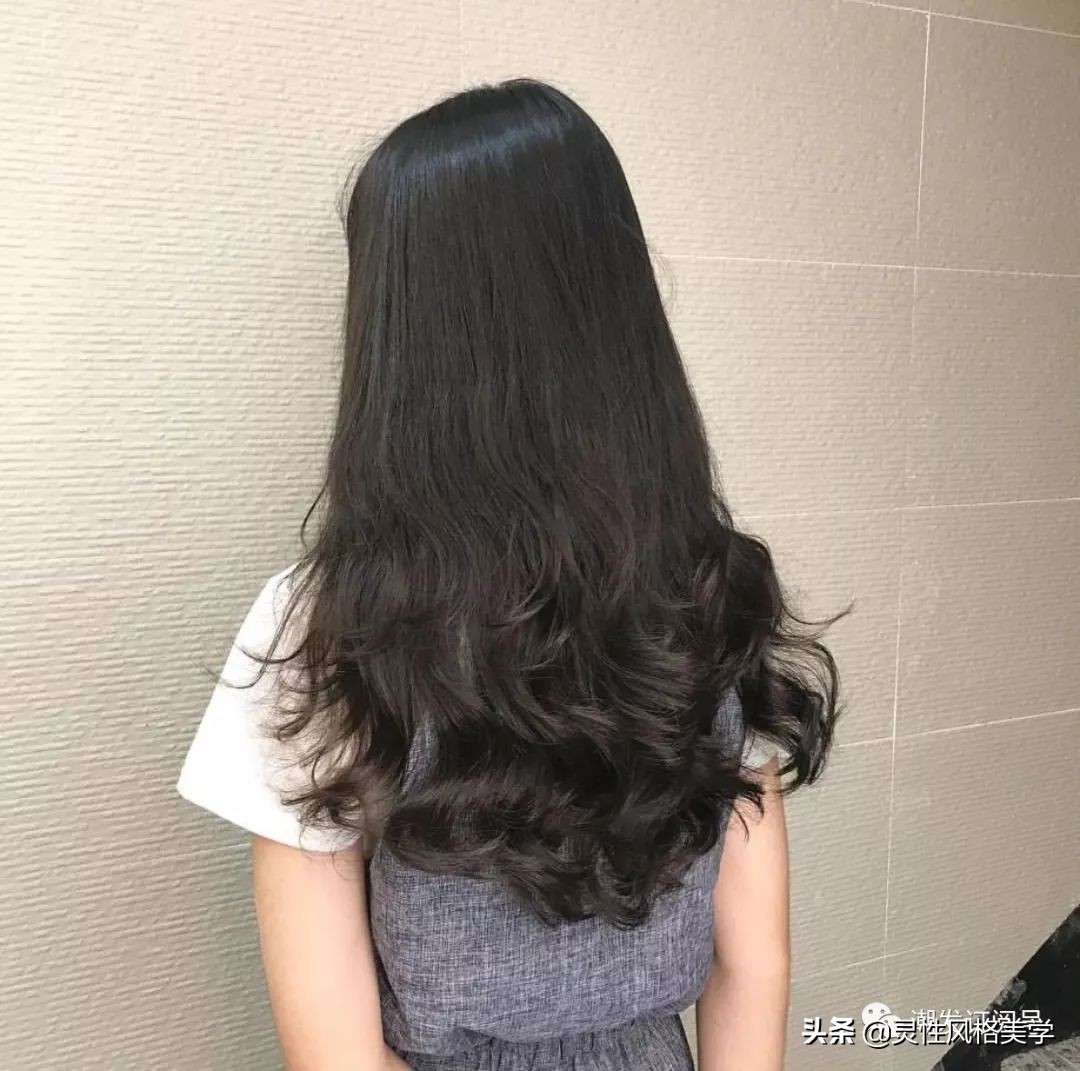 中长发发型微微卷半头烫大波浪,半头卷大波浪烫发排列教程