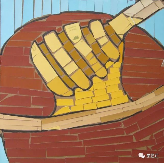 瓷砖拼贴马赛克效果图片大全,卡纸马赛克拼贴梵高向日葵画教程