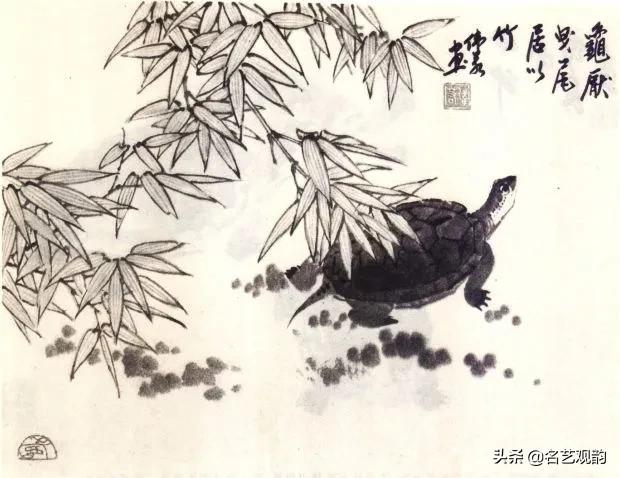 老人与龟国画,国画技法怎样画龟