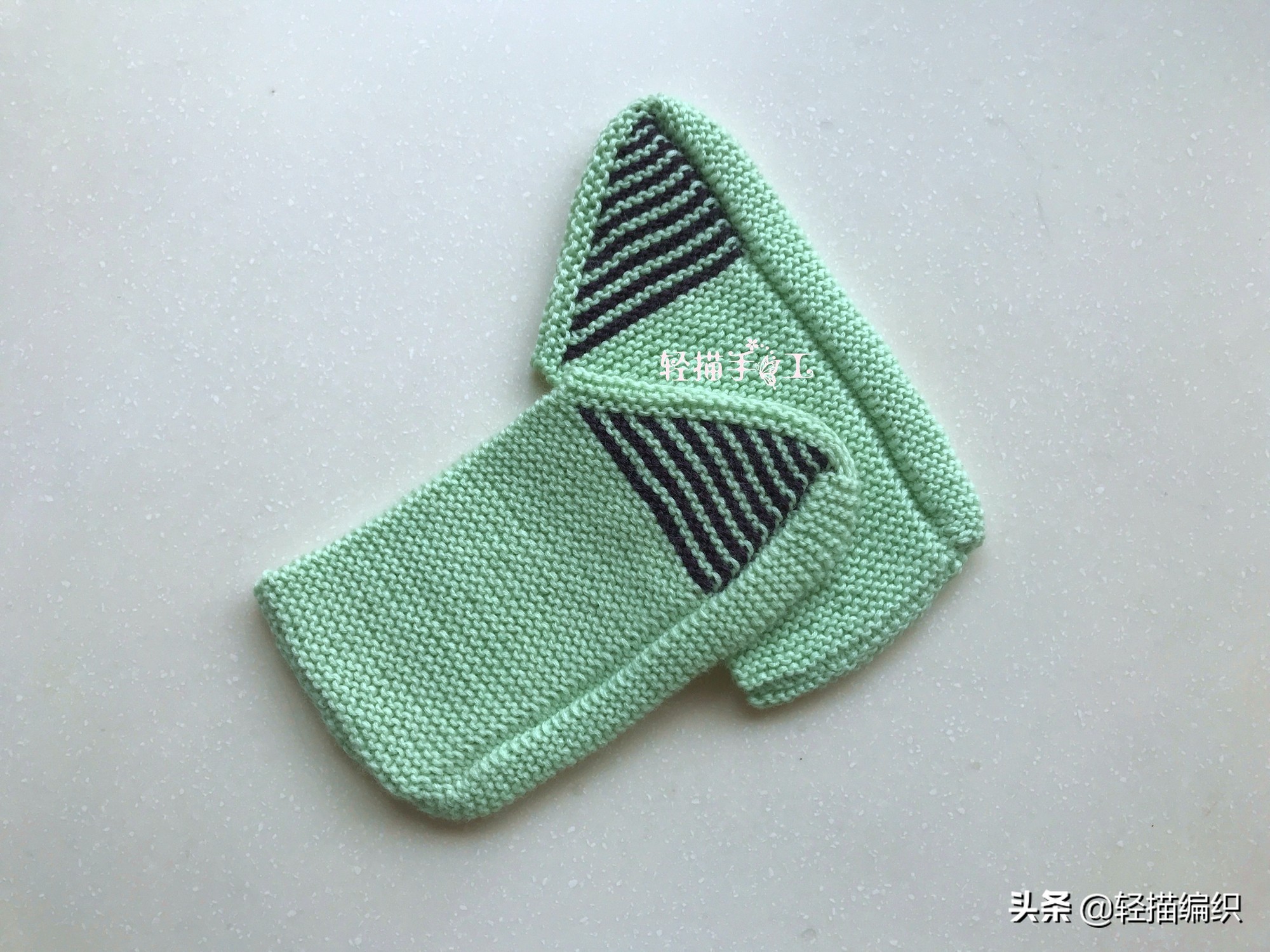 单条纹复古花样地板袜编织,新手一学就会织的地板袜