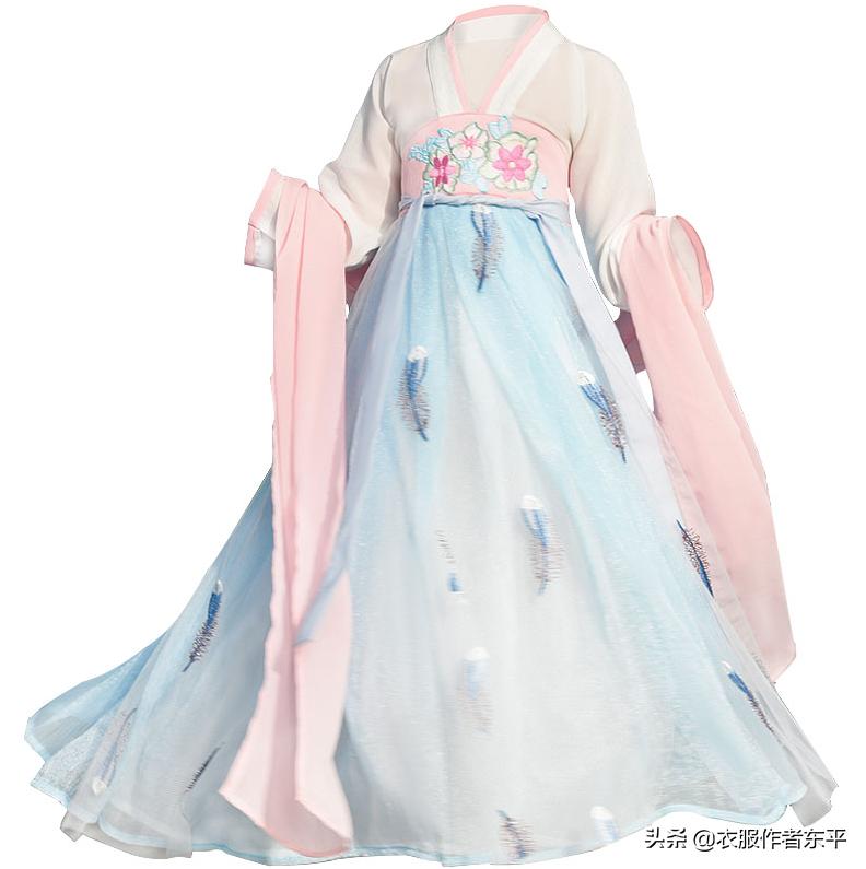 6-12岁女童汉服上衣裁剪图,1-3岁男宝幼儿汉服裁剪图