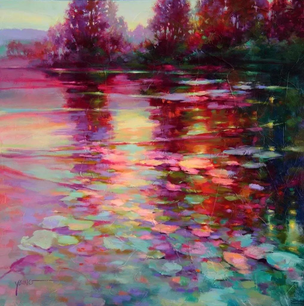 莫奈的睡莲紫色,莫奈睡莲和梵高睡莲