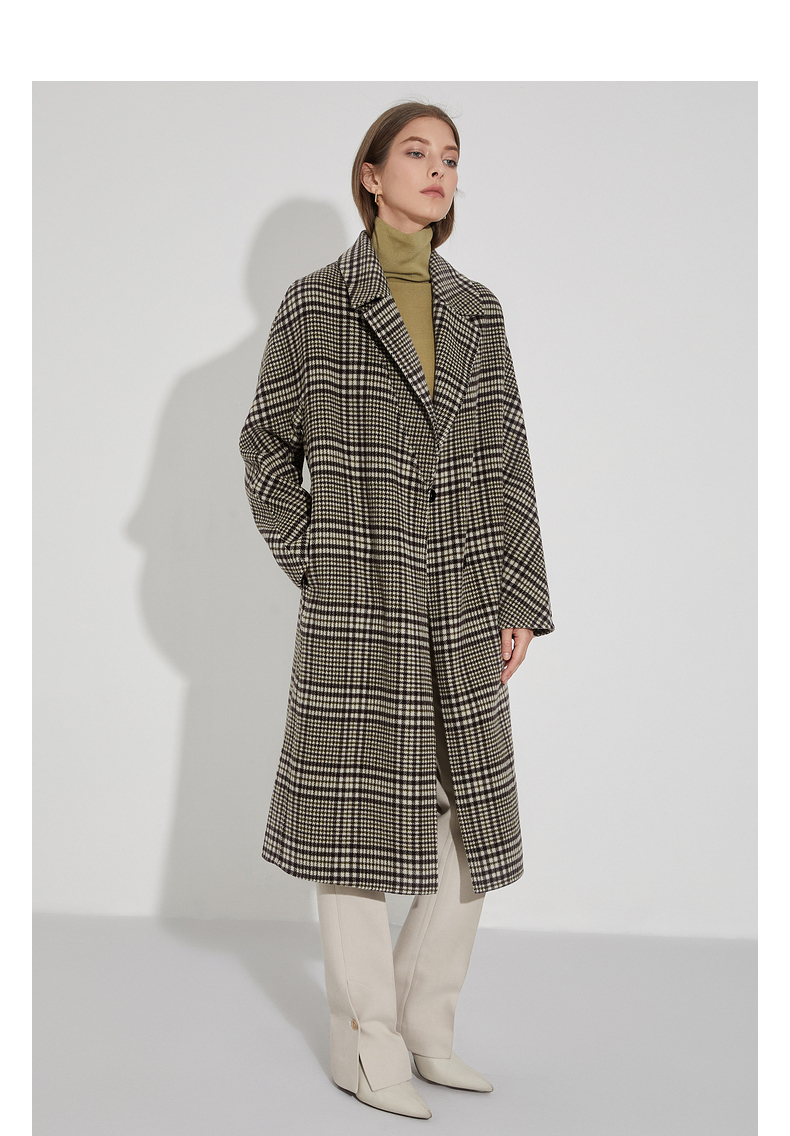 格子呢子大衣搭配女秋冬,秋冬小个子毛呢大衣搭配