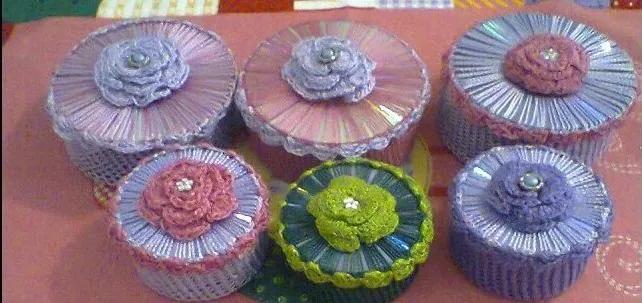 废旧光盘钩针收纳,可以钩什么物件好看又实用