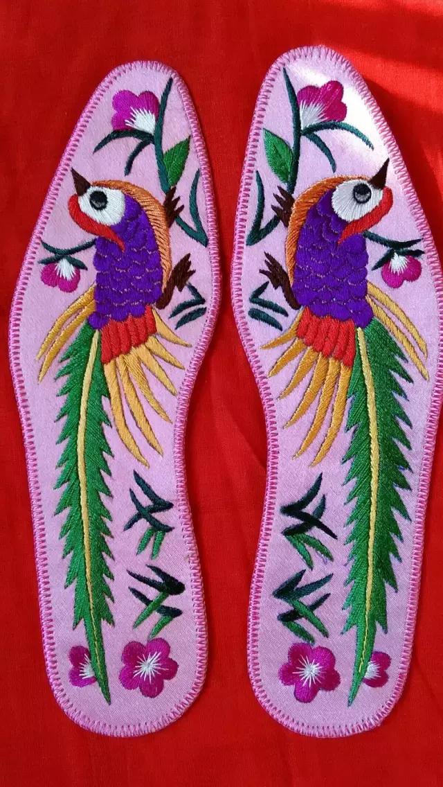 刺绣鞋垫花样各种图案教程,几何鞋垫图案鞋垫绣法