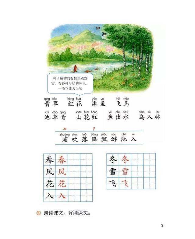 一年级下册语文春夏秋冬微课视频,一年级语文下册春夏秋冬生字笔画