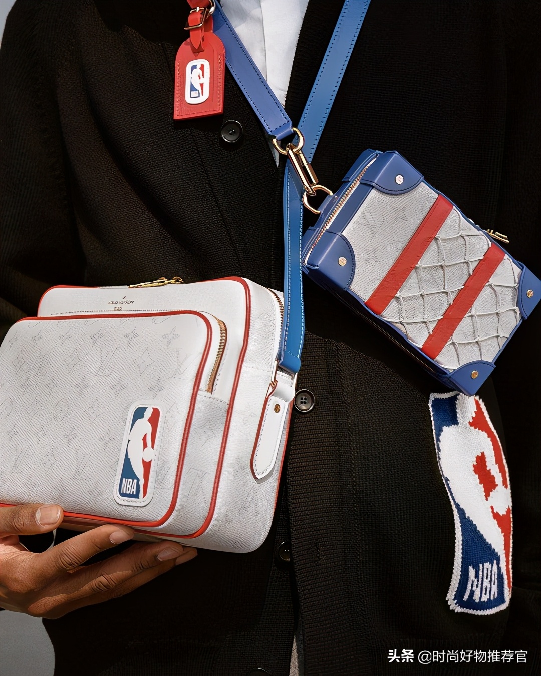LV新包|NBA合作系列：篮网元素，红白蓝3色细节