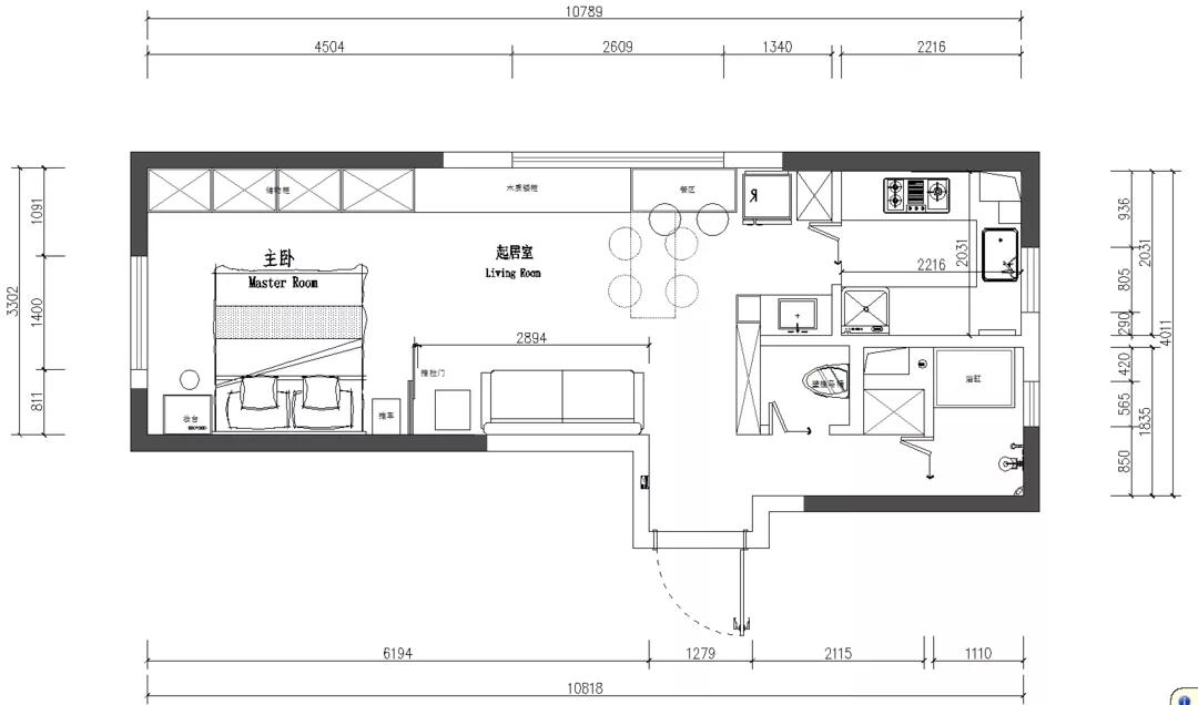 一室一厅一厨一卫小户型,40平小家三室一厅装修