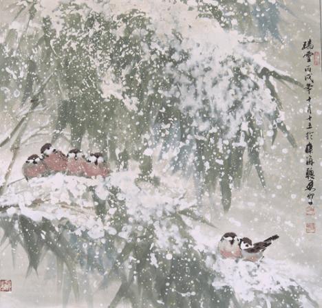 中国风山水画中的雪景,中国画雪景山水画