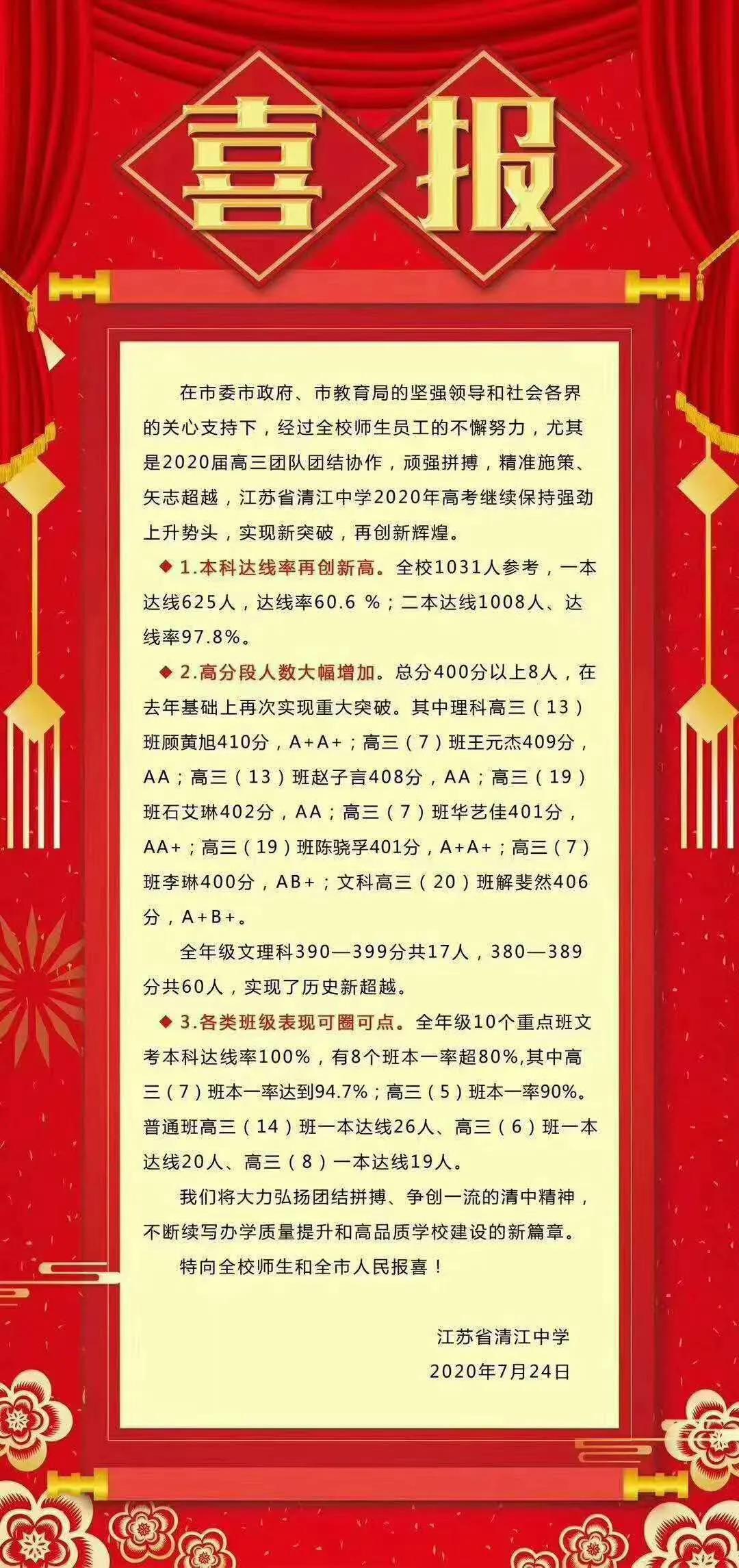 淮中学霸被香港大学录取,淮中清华北大录取人数