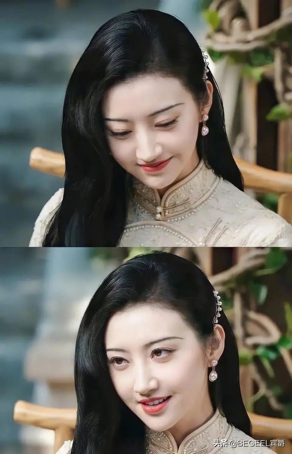 景甜的旗袍风,景甜时尚优雅小旗袍