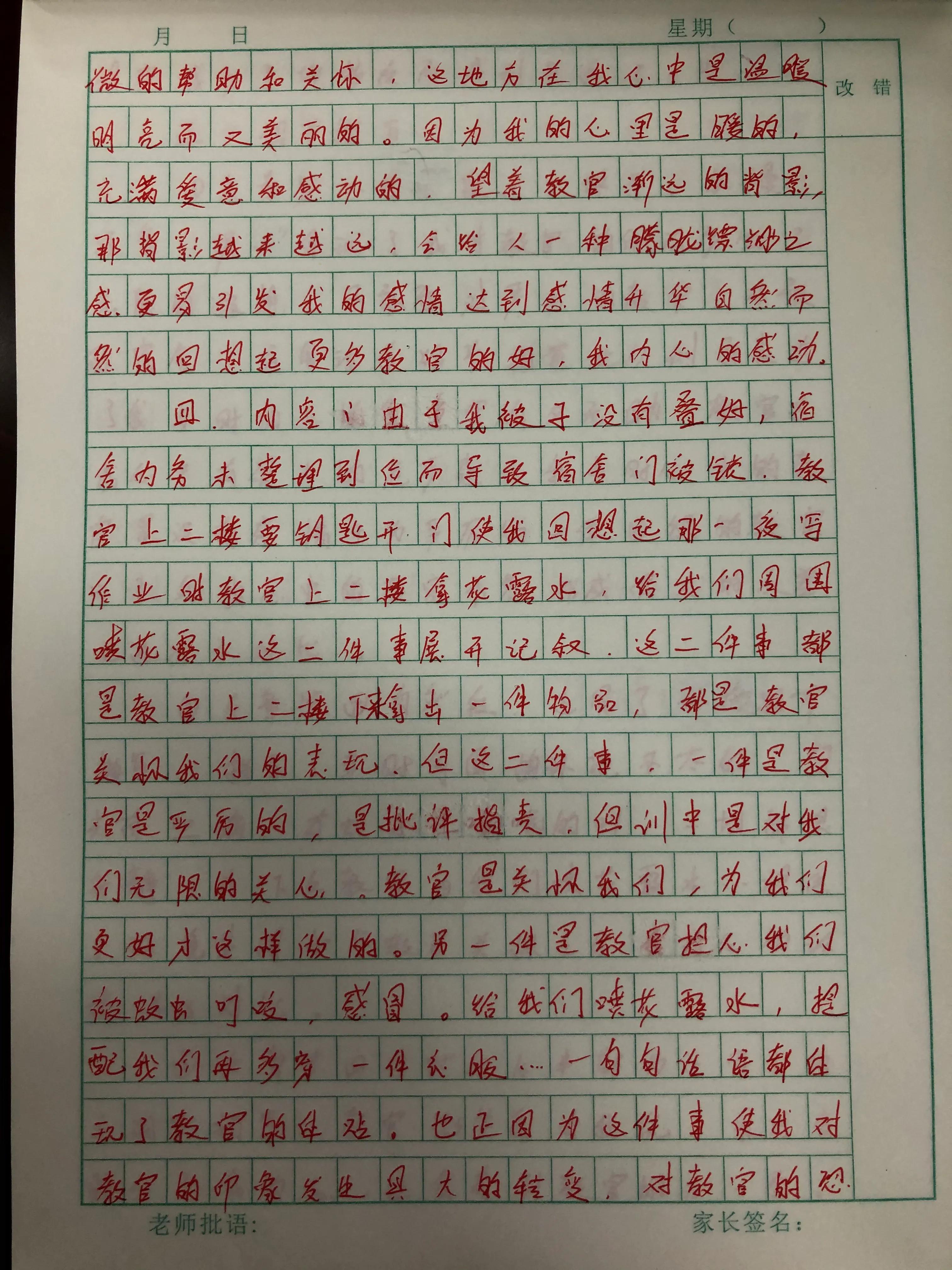 李佳优同学自评作文