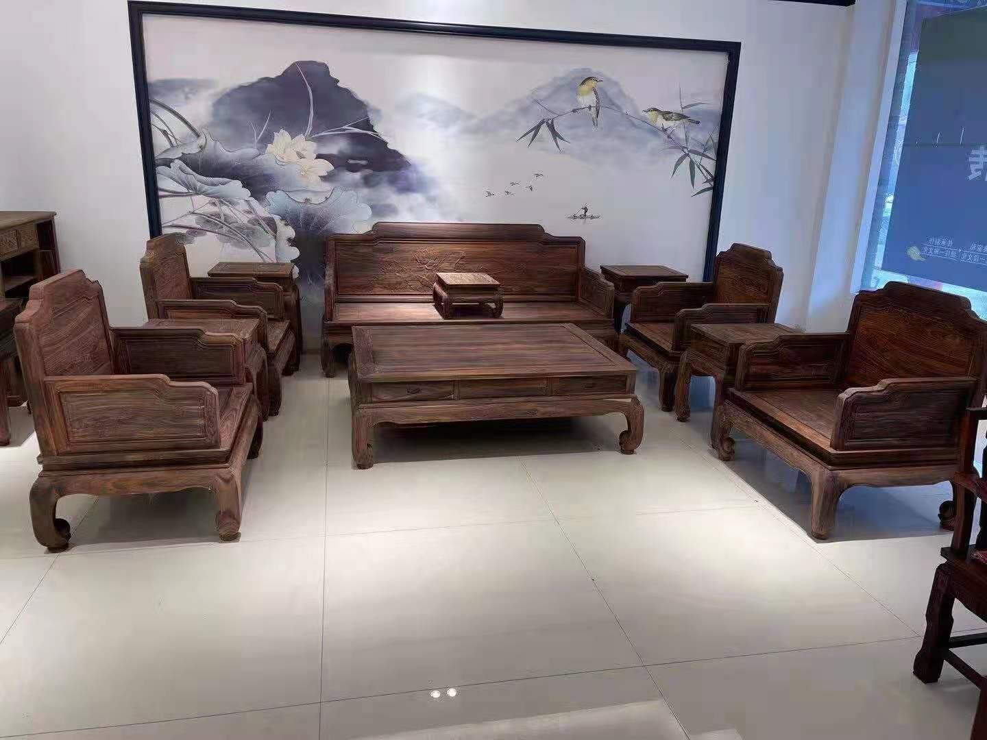 历下阔叶黄檀红木家具价格,阔叶黄檀黑酸枝国标红木