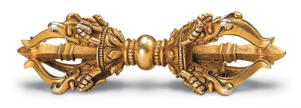 18世纪铜鎏金金刚杵,金刚橛钺刀