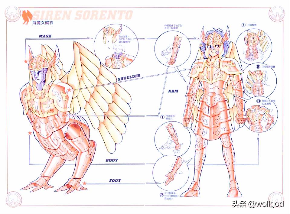 车田正美两种风格圣衣,车田正美初代青铜圣衣