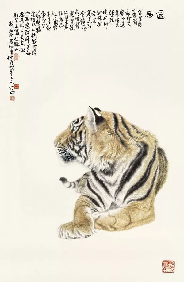他笔下的虎充满了人的柔情与善意