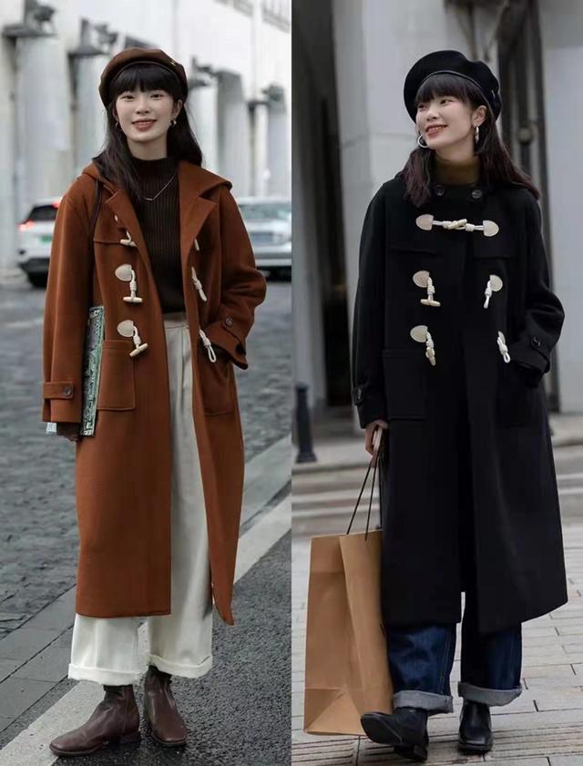 复古修身显瘦时尚女式呢子大衣,宽松时尚长款减龄呢子大衣