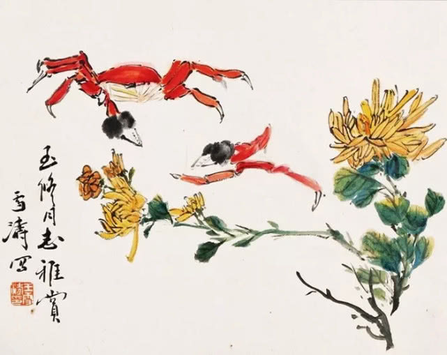 名家笔下的螃蟹诱人极了,中国名家笔下的螃蟹