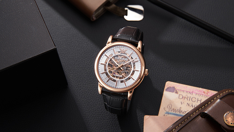 阿玛尼全自动镂空机械方形男表,阿玛尼全自动机械镂空男士手表