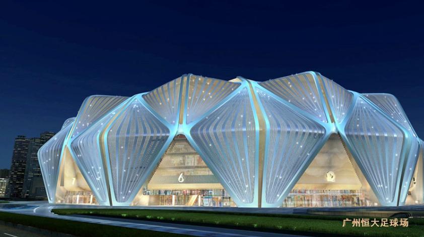广州恒大莲花体育足球场,恒大足球场内部效果图