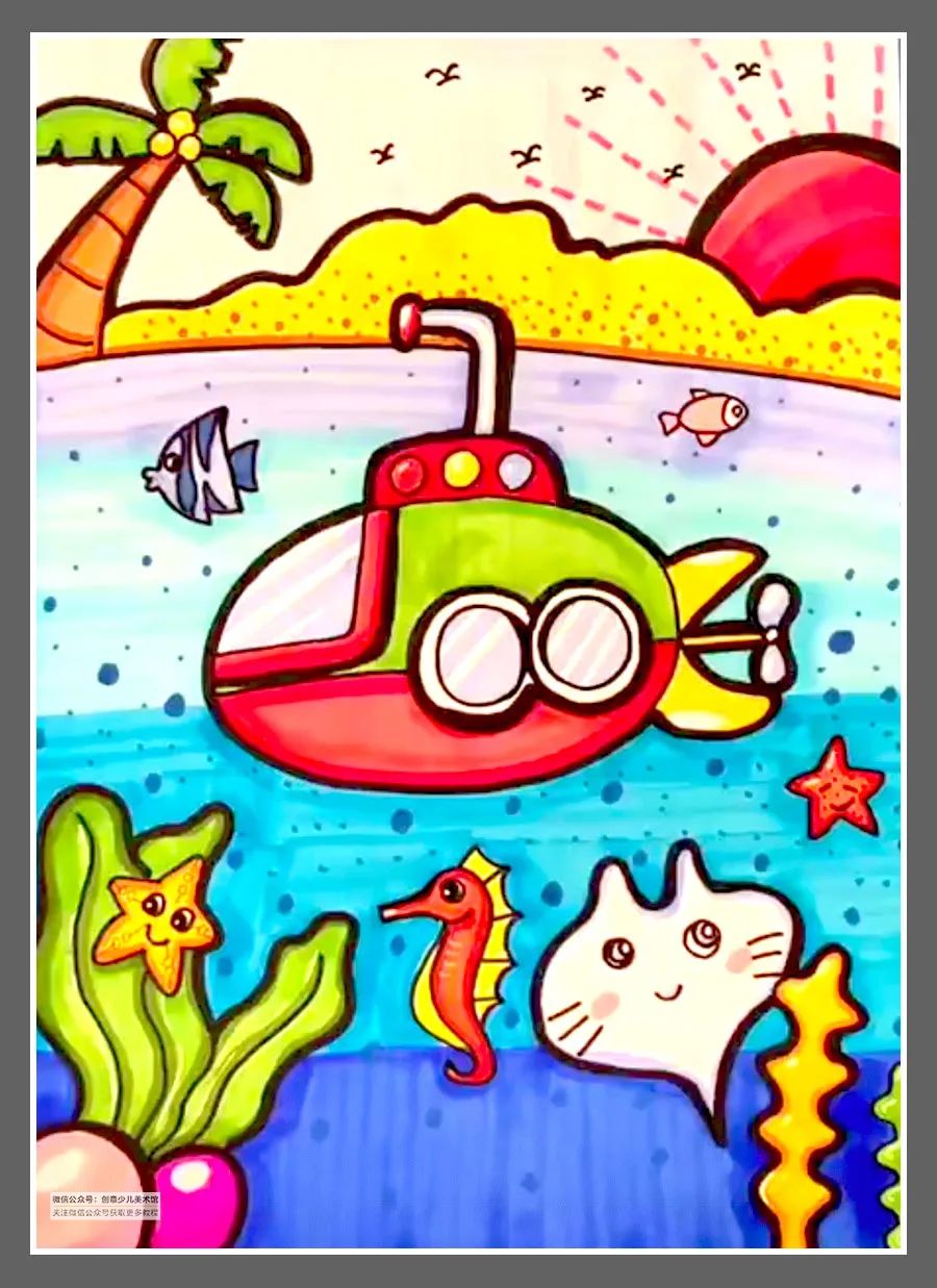 绘画素材儿童画,色彩的渐变绘画作品儿童画